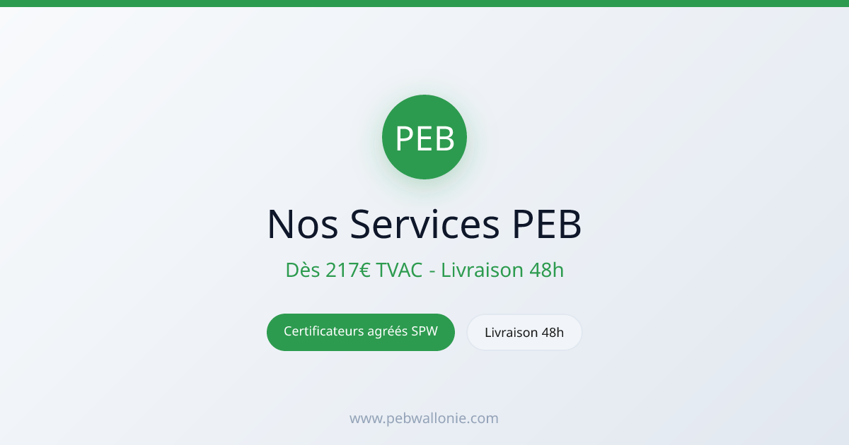 Services PEB, certification énergétique agréée SPW | PEB Wallonie